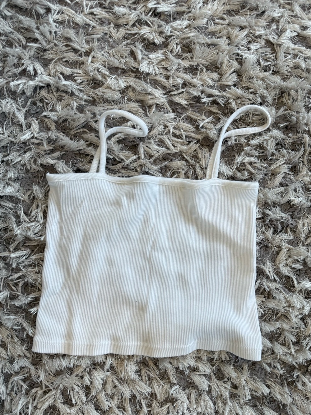 Brandy Melville White Ribbed Bandeau Cami